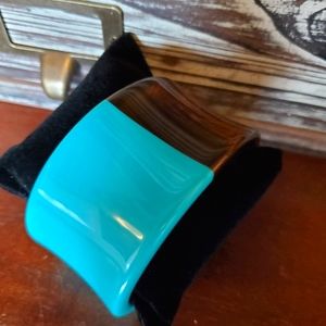 Turquoise and tortoiseshell cuff bracelet